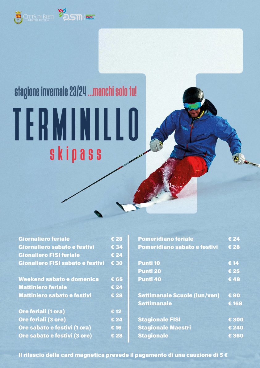 Terminillo 2024 tariffe